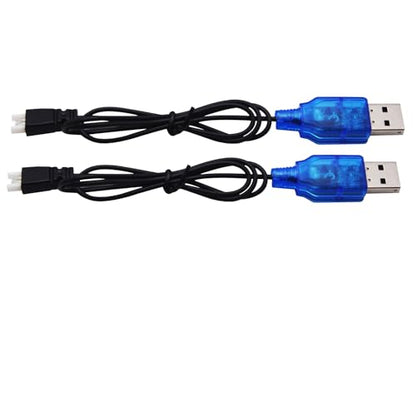 Blomiky 2 Pack 3.7V Lithium Battery USB Charge Cable with MX2.0 Plug Suitable for Some RC Airplane Shark Boat Helicopter Drone Battery / T12 USB