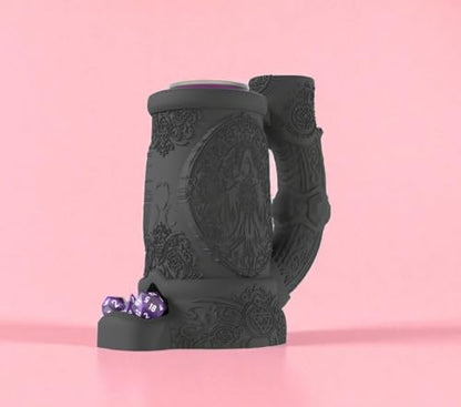 Dark Sorcerer Can Cozy Dice Tower – Fantasy DND Dice Roller & Drink Holder, Dungeons and Dragons Gift, RPG Tabletop Accessory, Dungeon Master Decor, Gothic Dice Mug (Obsidian Black, Standard 12oz Can)