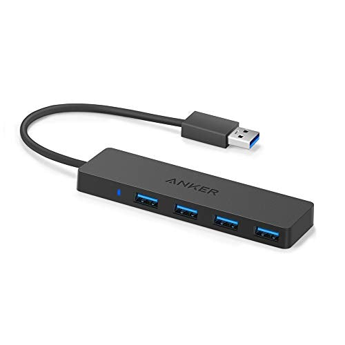 Anker USB Hub 4 Ports with 5Gbps Data Transfer, Multiple USB 3.0 Hub, USB Splitter for Laptop, Extender for A Port Laptop, PC, Desktop and More [Charging Not Supported](0.7 ft USB-A) | Multiport adapter with 5Gbps Data Transfer for USB-A Port Laptop, PC,