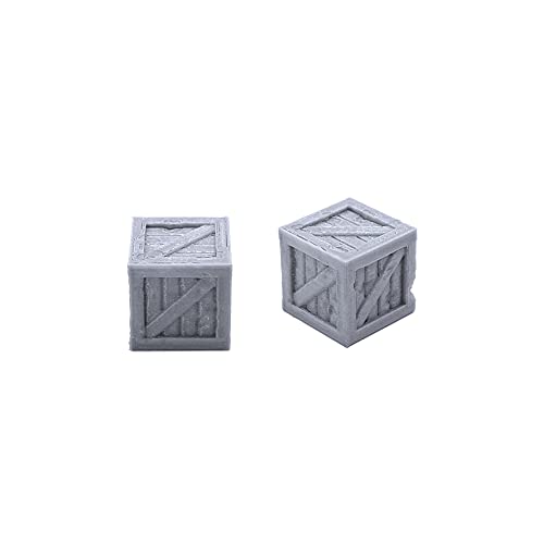 EnderToys Rustic Crates and Pallets, Terrain Scenery for Tabletop 28mm Miniatures Wargame, 3D Printed and Paintable