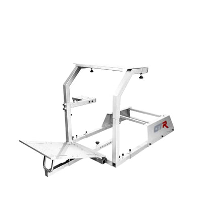 GTR Simulator GTA Model Simulator Cockpit White Frame Base Only Without Racing Seat Driving Gaming Simulator Cockpit with Gear Shifter Mount - color: White