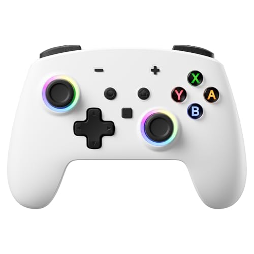 ECHTPower Switch 2 Pro Controller with Hall Effect Joysticks, One-Key Wake-Up for Switch 2, Wireless Controller for Switch 2/Switch/Lite/OLED, Turbo Button, 4 Back Buttons, RGB Lighting, 3.5mm Jack, Dual Vibration, 6-Axis Gyro (Grey) - color: Grey