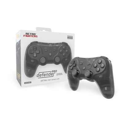Retro Fighters Defender Pro Wireless Controller for PS1, PS2, PS3, Switch, & PC | 2.4GHz & Bluetooth (Slate Gray) - color: Slate Gray