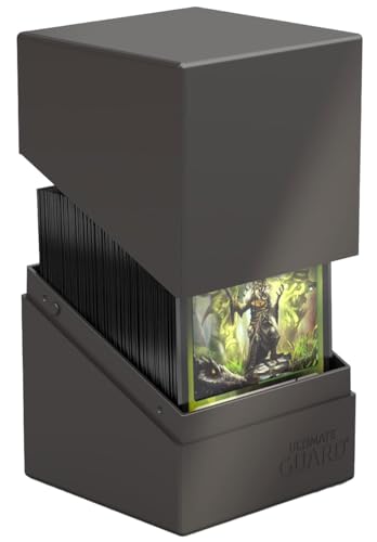 Ultimate Guard Boulder Solid 100+, Deck Case for 100 Double-Sleeved TCG Cards, Grey, Secure & Durable Storage for Trading Card Games, No Transparency - color: Grey