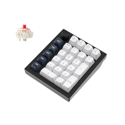 Keychron Q0 Max Wireless Custom Mechanical Numpad, 2.4 GHz/Bluetooth 5.1/Wired QMK Number Pad, RGB Hot-Swappable with Gateron Red Switch for Laptop Mac Windows Linux - Black - color: Gateron Jupiter Red Switch-Black