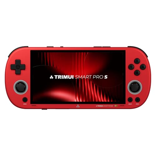 Trimui Smart Pro-S 4.96″ Retro Handheld Game Console, Allwinner A523 Octa-Core 2.0GHz, Mali-G57, Active Cooling, L3/R3, Linux, 8GB + microSD (RED-128GB) - color: Red-128gb