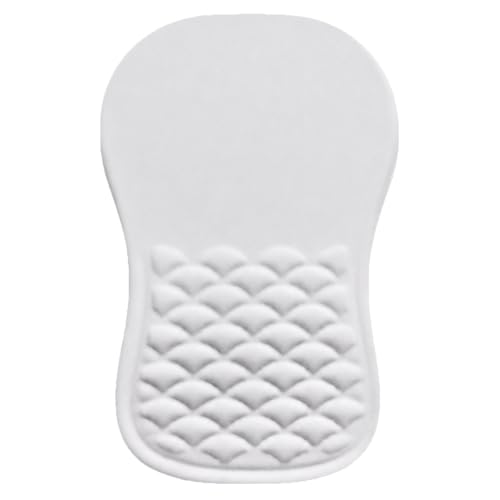 Ergonomic Mouse Pad with Wrist Rest, Mouse Pad with Memory Foam Massage Support, Non-Slip PU Base, Comfortable Typing Cushion for Home Office Computer Laptop, White - color: White