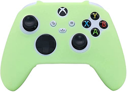 Glow in The Dark Silicone Cover Skin for Xbox Series X Controller, Anti-Slip Soft Rubber Case Protector for Xbox Series S Controller with 6 Thumb Grip Caps Glow in The Dark. - color: Glow Green