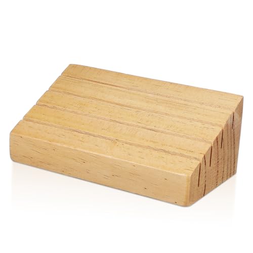 BESPORTBLE Wooden Playing Card Holder Display Stand Rustic Sloped Design for Game Cards Nonslip Base for Stability for and Seniors Compact