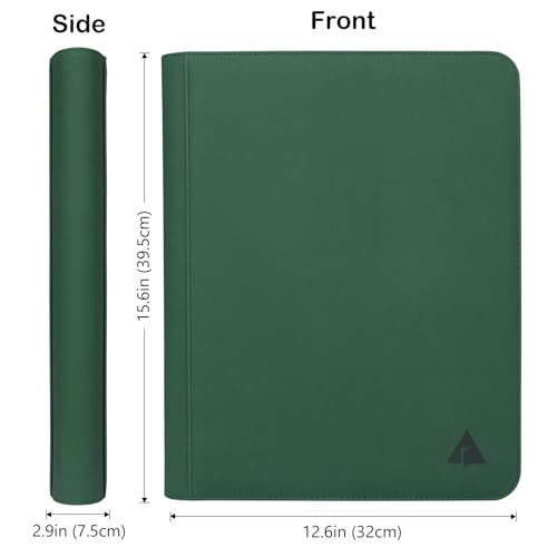 Top loader Binder, Holds 432 Top Loaders, 9 Pockets Top Loader Binder with Sleeves for Cards in 3'' x 4'' Top loaders -Green - color: Green