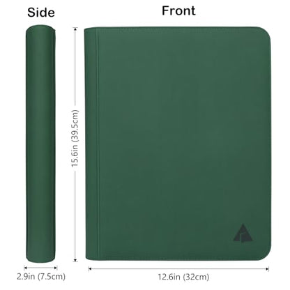 Top loader Binder, Holds 432 Top Loaders, 9 Pockets Top Loader Binder with Sleeves for Cards in 3'' x 4'' Top loaders -Green - color: Green