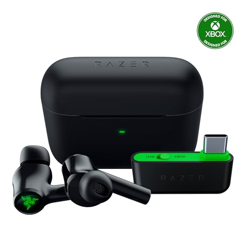 Razer Hammerhead HyperSpeed Wireless Multi-Platform Gaming Earbuds for Xbox Series X|S, Xbox One, PC, Mobile: ANC - Noise Cancelling Mic - Bluetooth 5.2 - RGB Chroma - 30 Hr Battery - style: Xbox