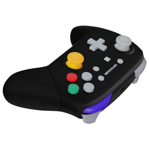 eXtremeRate Classic SwitchCube Style - Black Faceplate Backplate Handles for Nintendo Switch Pro Controller, Soft Touch Replacement Grip Housing Shell Cover with Buttons for Nintendo Switch Pro - color: Black