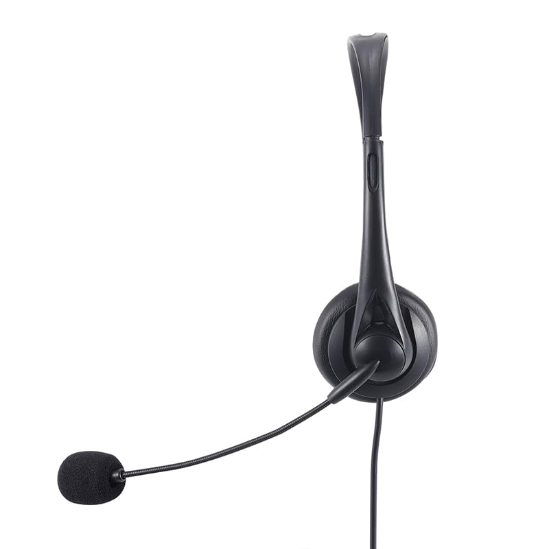 Wired Headset, Noise Cancellation, 3.5mm Port or in-line Control with USB-A Port, Ideal for Educational, Office, Games, Call Centers, podcasts, Music, and so Much More- Black(Ultra Light)