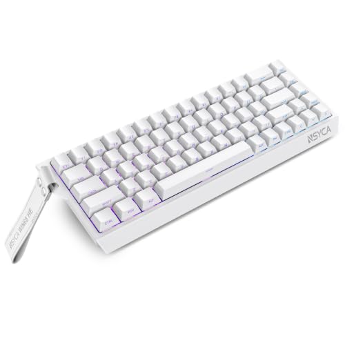 WIN68 HE Hall Effect Keyboard, Rapid Trigger Magnetic Gaming Keyboard, 8000Hz Polling Rate, DKS & SOCD, 0.01mm Adjustable Actuation, RGB PBT Keycaps, 60% Wired Keyboard for FPS Gaming PC & Mac - color: WIN68 White Side-Printed