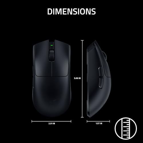 Razer Viper V3 Pro SE Wireless Gaming Mouse: 54g Lightweight - 1K Polling Dongle - 35K DPI Optical Sensor - Gen3 Optical Switches - Symmetrical Shape - 8 Programmable Controls - 95 Hr Battery - Black - color: Black, style: 1000 Hz Polling