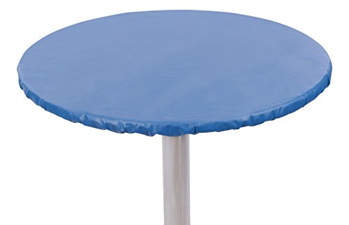 Yourtablecloth Heavy Duty Vinyl Round Fitted Tablecloth (Table Cover) with Flannel Backing Vibrant Colors Elasticized Tablecloth Great for Indoor and Outdoor Dining and Playing Cards 36” Royal Blue - color: Royal Blue, size: 36" (Round)