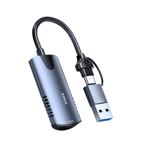 Video Capture Card, 4K HDMI to USB/USB C Capture Card 1080P 30FPS Video Capture Device for Streaming Game Recording Compatible with PS5, Switch, Laptop, Camera, OBS - color: TH26