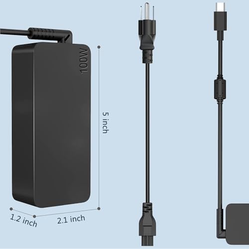 100W Universal USB-C Power Adapter Fast Charger, Compatible with Mac Book Pro/Air 16, 15, 14, 13 Inch,Mac Book Air 13 Inch 2026 2025 2024, Lenovo, Acer, Dell, Asus - color: Black