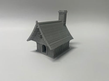HAUTICO Medieval Tabletop Terrain Set for 18mm & 28mm Miniatures – Paintable Wargame & Diorama Building Kit (28mm Scale)