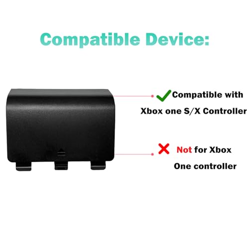 4 Pack Series S/X Replacement Battery Back Cover for Xbox Series S/X Controller,Series S/X Battery Cover Door,Battery Back Shell Covers for Xbox Series S/X Controller(Black) - color: Black