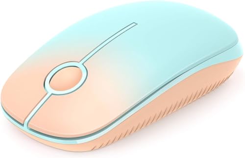 Unipows Wireless Mouse-2.4G Slim Portable Computer Mouse with Nano Receiver | Less Noise Mobile Optical Mice for Notebook, PC, Laptop, Desktop, Gradient Orange to Mint Green - color: Gradient Orange to Mint Green