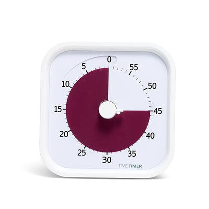 Time Timer Home MOD — 60 Minute Kids Visual Timer Home Edition — For Homeschool Supplies Study Tool, Timer for Kids Desk, Office Desk and Meetings with Silent Operation (Cotton Ball White) - color: White Cotton Ball, style: Timer