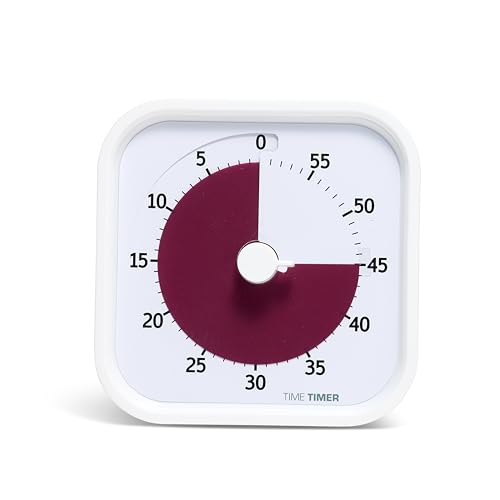 Time Timer Home MOD — 60 Minute Kids Visual Timer Home Edition — For Homeschool Supplies Study Tool, Timer for Kids Desk, Office Desk and Meetings with Silent Operation (Cotton Ball White) - color: White Cotton Ball, style: Timer