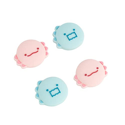 GeekShare Cute Silicone Joy Con Thumb Grip Caps, Joystick Cover Compatible with Switch/OLED/Switch Lite,4PCS - Dinosaur & Axolotl - color: Green, Brown, Pink