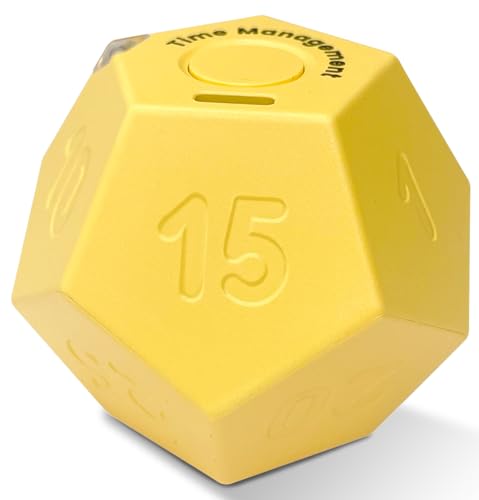 Cube Pomodoro Timer - Flip to Start Countdown, Rechargeable Mini Productivity Timer for Study, Office, 11 Preset Times, Silent/Vibration, Time Management Tool for Kids & ADHD (Yellow) - color: Honey Yellow