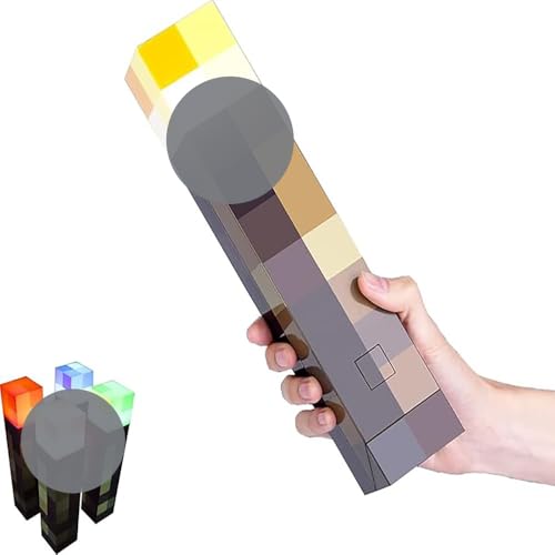 Torch Light Wall Mounted, USB Rechargeable Light-up Torch Lamp with Wall Mount & Hand Held for Boys Bedroom Decoration (4-Colors) - color: 4-Colors