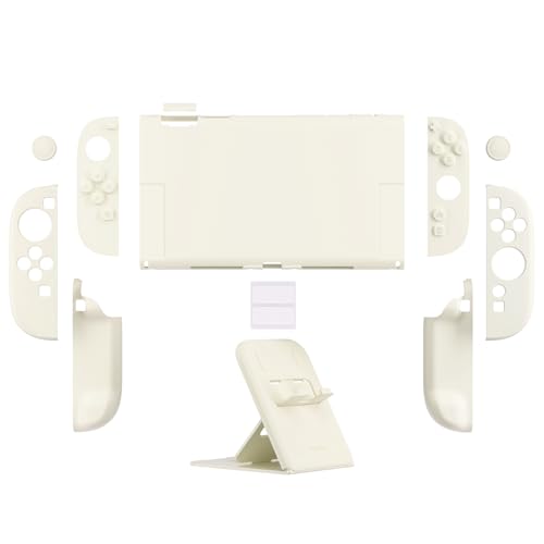 PlayVital Hard Case for Nintendo Switch 2 with Extra Stand & Thumb Grip Caps | Split Design, Dockable Protective Full-Body Shell Cover for Nintendo Switch 2 | Solid Color Series, Antique Yellow - color: Antique Yellow