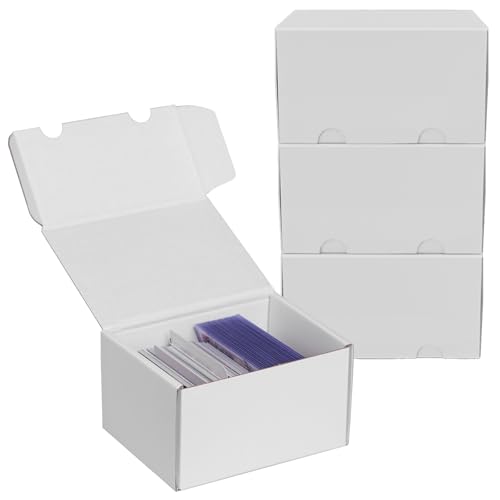 NUMINA 4 Pack Trading Card Storage Boxes for Toploaders with Dividers | 160 Toploader Capacity, Fits Magnetic Holders, Includes Dividers & Labels, Laminated Surface, Compact Storage For TCG & MTG - size: 4-Pack 6-inch
