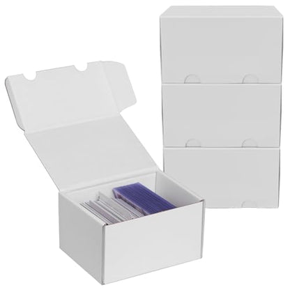 NUMINA 4 Pack Trading Card Storage Boxes for Toploaders with Dividers | 160 Toploader Capacity, Fits Magnetic Holders, Includes Dividers & Labels, Laminated Surface, Compact Storage For TCG & MTG - size: 4-Pack 6-inch