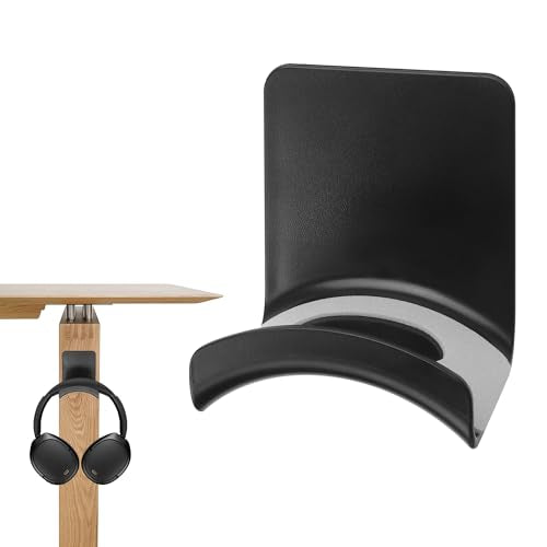 YAODHAOD Headset Hanger Holder Wall Mount, Sticky Headset Stand Holder Clip Under Desk for All Headphone/Controller (Black,Wall-Mounted) - color: Black, size: Wall-Mounted