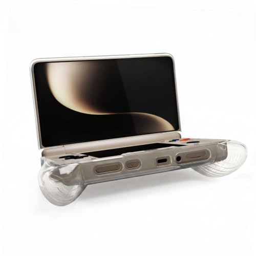 TEHAOUU Flip TPU Protective Case, Compatible with AYN THOR Handheld Game Console, Transparent Soft Shell, Full Wrap Portable Console Cover for Retro Game Travel Carry (Transparent) - color: Transparent