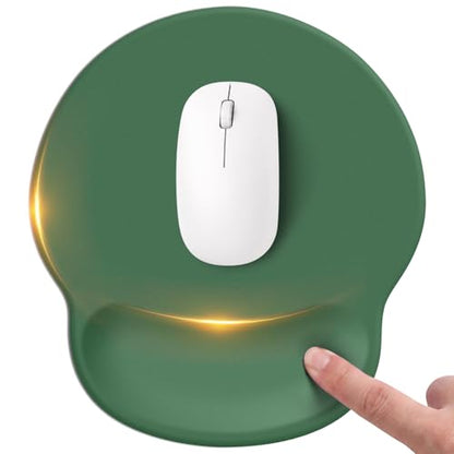 Mouse pad with Wrist Rest,Relieving Pain Memory Foam Computer pad, Ergonomic Desktop Mouse, Silicone Material Mouse pad, with Non-Slip PU Base (Green) - color: green