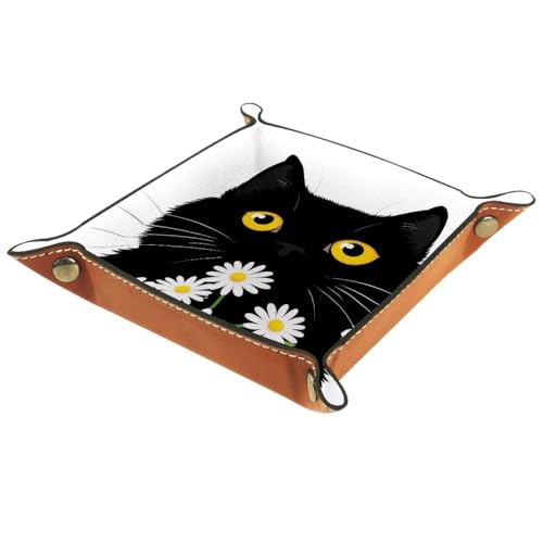 Black Cat Daisies Dice Tray Dice Rolling Tray Folding Dice Holder for Dice Games, Like RPG, DND and Other Table Games - color: Multi 5
