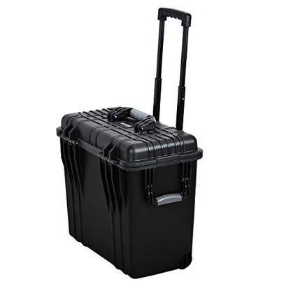 MEIJIA Rolling Waterproof Hard Protective Case, Hard Camera Case with Retractable Pull Handle and Wheels,Customizable Fit Foam Inserted, Black,19.88X12.01 X18.11 inches - size: 19.88X12.01 X18.11 inches