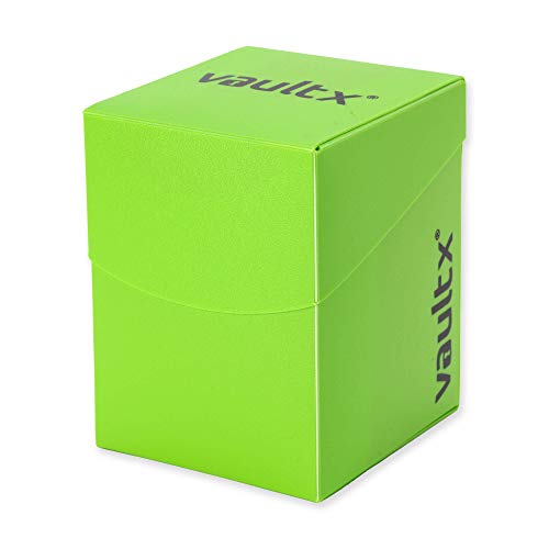 Vault X Large Standard Deck Box with 150 Black Sleeves, fits 100+ Sleeved Trading Cards (Green) - color: Green