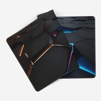 Large Gaming Mouse Pad, 3D Hexagon Design, Non-Slip Rubber Base, Colorful Desk Mat, 35.4" x 15.7", for Gamers and Office Use - color: Large 3D Line Gaming