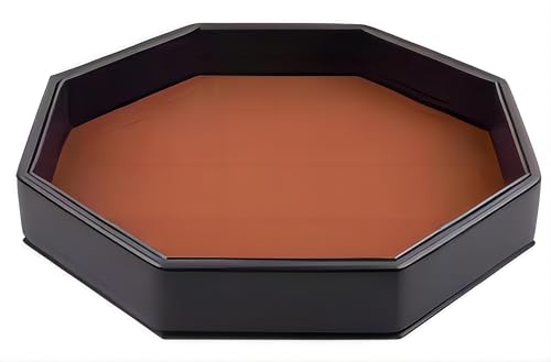 11.5 Inches Dice Rolling Tray, Leather Dice Tray, Felt Lined PU Leather Octagon Dice Tray (Brown) - color: Brown
