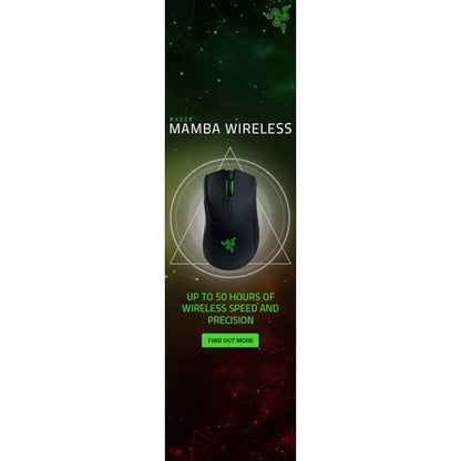 Razer Mamba Wireless Gaming Mouse: 16,000 DPI Optical Sensor - Chroma RGB Lighting - 7 Programmable Buttons - Mechanical Switches - Up to 50 Hr Battery Life - style: Mamba Wireless