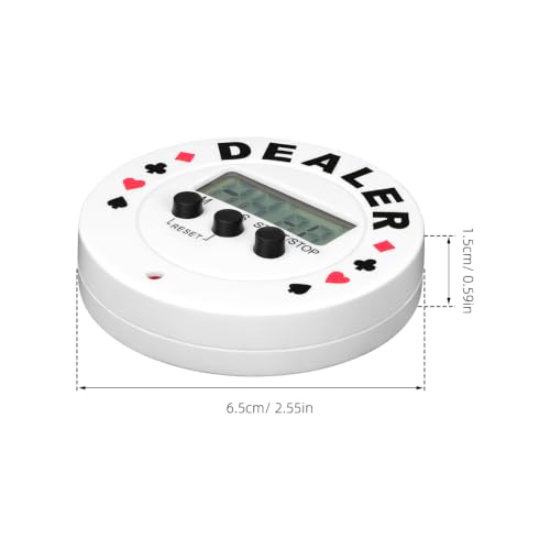 Digital Poker Timer and Dealer Button, Professional Blind Level Countdown Clock with Suit Patterns, Large LCD Display Electronic Timer for, Home Card Game and Tournaments