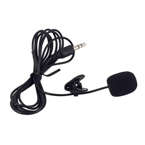 SEWACC Portable Mini Clip Microphone Plug for Smartphone Tablet Voice Capture Compatible with Computer Recording Interview Streaming Black