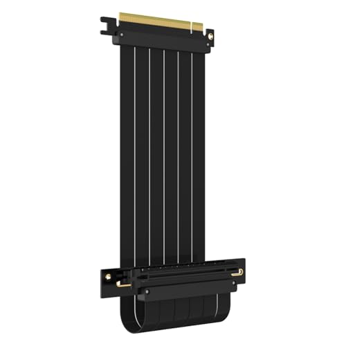 GLOTRENDS 300mm PCIe 3.0 X16 Riser Cable for Low-end PCIe 3.0 GPUs, Such as GeForce RTX 20/GTX 16/GTX 10 Series and AMD Radeon RX5000/VII/RX Vega/R9 Fury Series, etc - size: 300mm, style: 90 Degree Right Angle