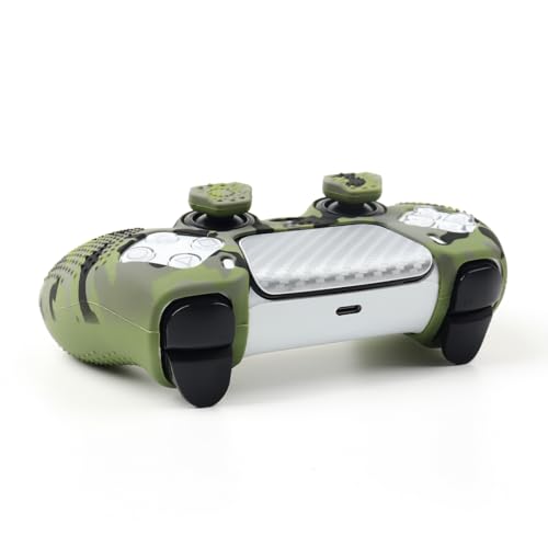 Dark Green Camo Controller Skin Compatible with PS5/Playstation 5 Controller, RALAN Protector Case Cover Customised Thumb Grip - color: Dark Green Camo