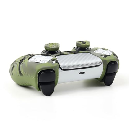 Dark Green Camo Controller Skin Compatible with PS5/Playstation 5 Controller, RALAN Protector Case Cover Customised Thumb Grip - color: Dark Green Camo