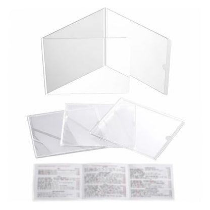 Mahjong Card Sleeve Holder, Fits Large Print Size 6 1/8" x 4 3/4", Clear Plastic Mahjongg Card Protector, Durable Score Card Cover for American Mahjong, 4 Pack