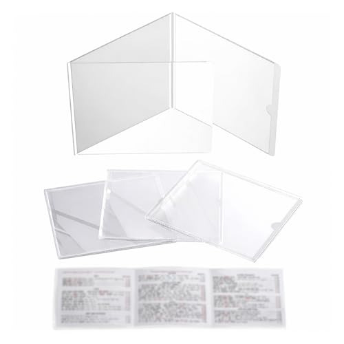 Mahjong Card Sleeve Holder, Fits Large Print Size 6 1/8" x 4 3/4", Clear Plastic Mahjongg Card Protector, Durable Score Card Cover for American Mahjong, 4 Pack